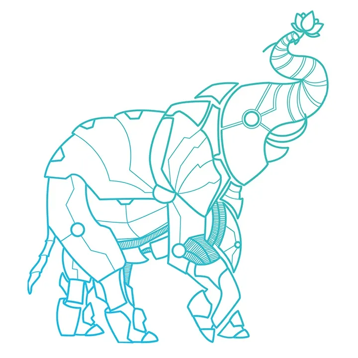 Linework artwork for the congress identity, drawn as a single-weight outline.