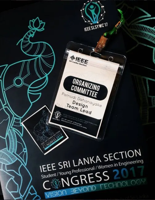 Delegate badge design for the congress, the emblem over the wearer's details.